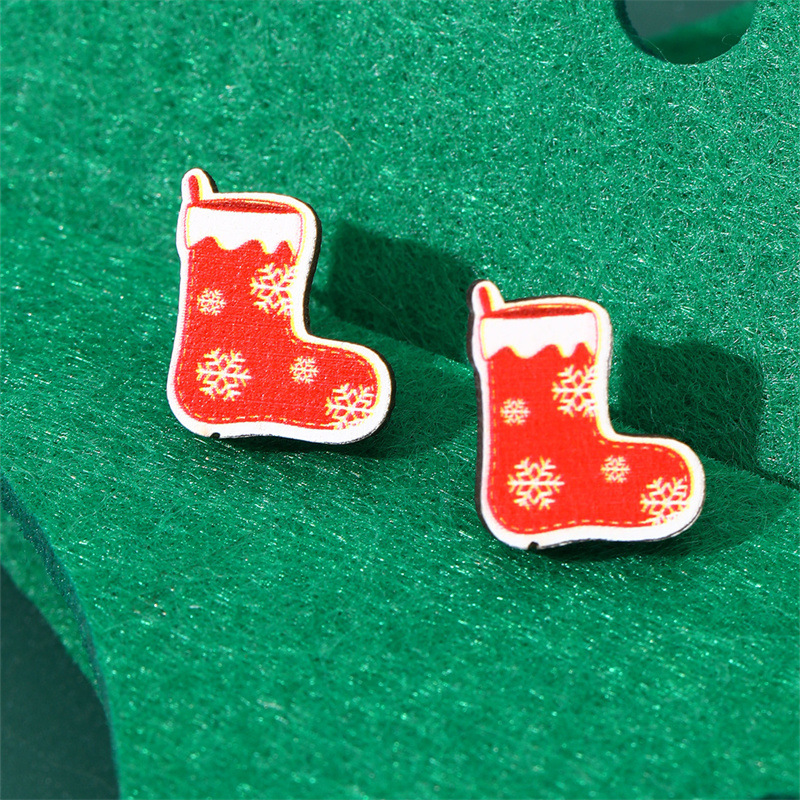 5-Pair Christmas Cartoon Stud Earrings Set
